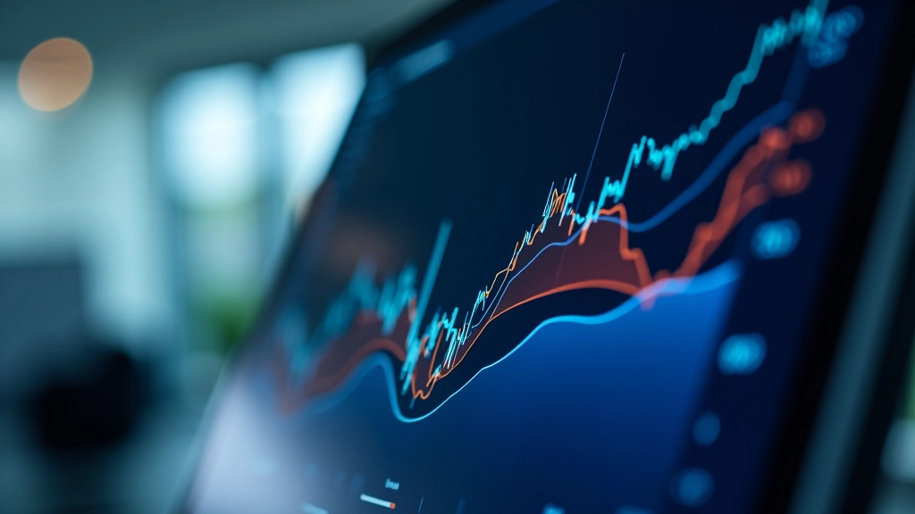 Graphique d'analyse montrant la volatilité des prix de l'énergie avec des lignes de tendance et des zones de variation